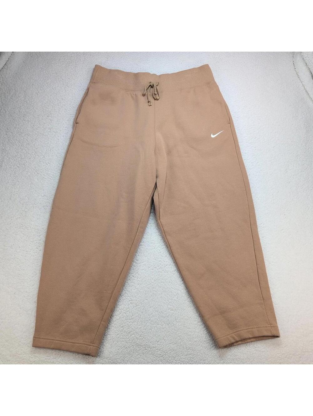 Nike Sweatpants Womens XL DQ5678-200 Brown Fleece Joggers Athleisure Tapered Fit